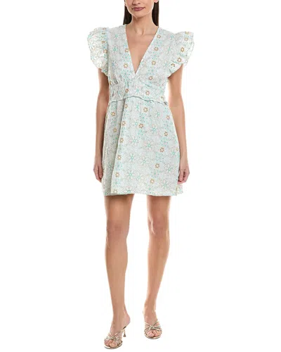 Sail To Sable V-neck Flutter Sleeve Mini Dress In White