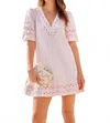 Sail To Sable V Neck Puff Sleeve Dress In Blush In Pink