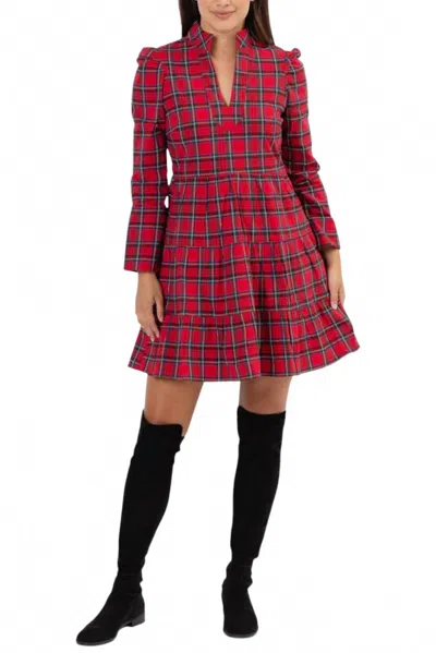SAIL TO SABLE YULETIDE PLAID DRESS IN RED PLAID