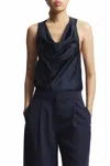 Saint Art Alessia Twist Back Blouse In Navy In Blue