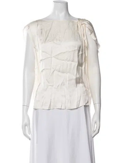 Pre-owned Saint Art Asymmetrical Sleeveless Top In Neutrals
