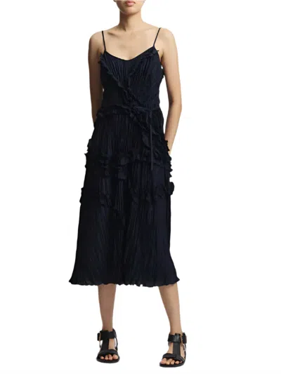 Saint Art Bella Ruched Midi Dress In Navy