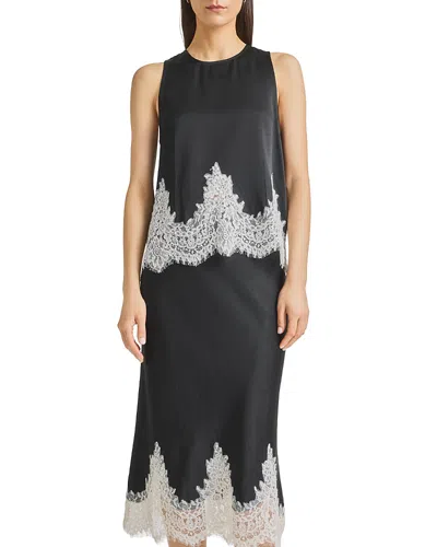 Saint Art Bellamy Sleeveless Lace Trim Top In Black