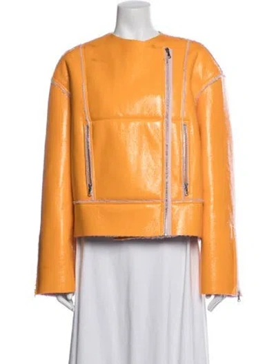 Pre-owned Saint Art Biker Jacket In Orange