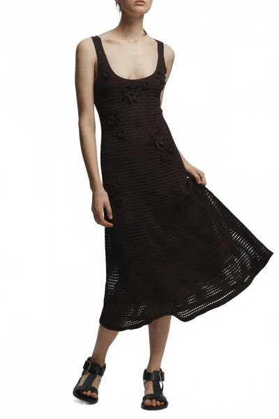 Saint Art Blake Crochet Dress In Chestnut In Brown