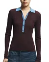 Saint Art Cillian Ribbed Polo Sweater In Brown