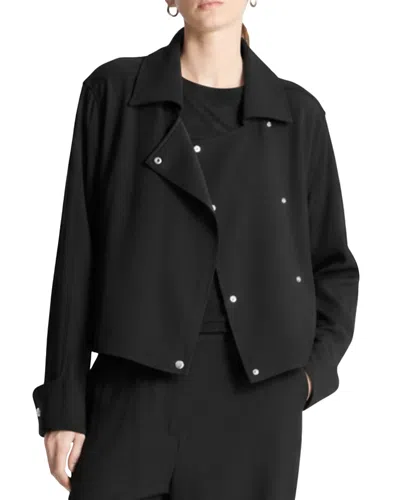 Saint Art Circe Matte Charmeuse Jacket In Black