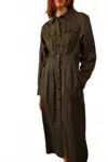 Saint Art Colt Button Down Dress In Olive In Green