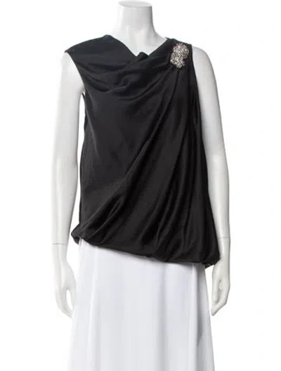 Pre-owned Saint Art Cowl Neck Sleeveless Top W/ Tags In Black