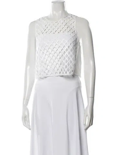 Pre-owned Saint Art Crew Neck Sleeveless Crop Top W/ Tags In White