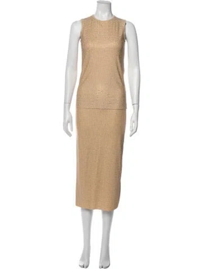 Pre-owned Saint Art Crystal Embellishments Skirt Set In Neutrals
