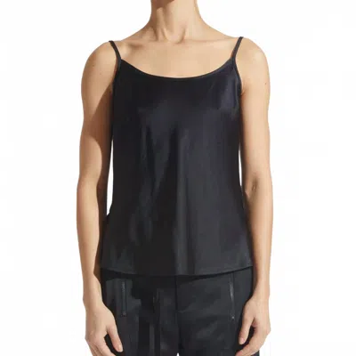 Saint Art Elliot Charmeuse Cami In Black In Blue