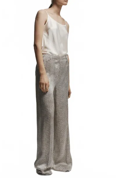 Saint Art Ellis Printed Trouser In Ivory In Multi