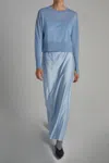 Saint Art Elodie Layered Crewneck Knit Sweater In Baby Blue