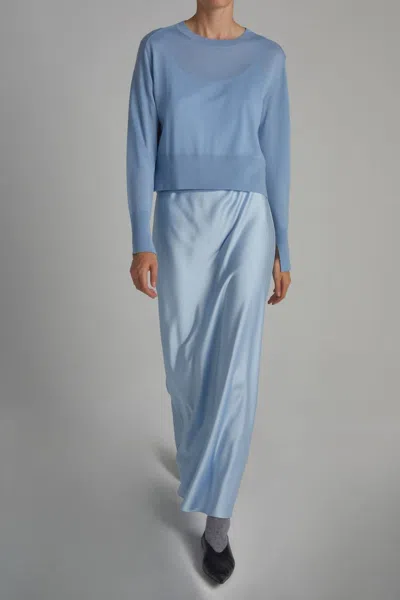 Saint Art Elodie Layered Crewneck Knit Sweater In Baby Blue