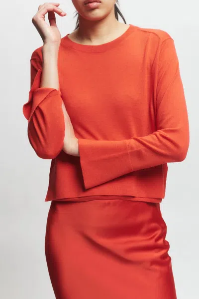 Saint Art Elodie Layered Crewneck Top In Mandarin In Orange