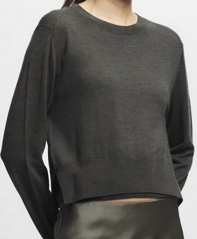 Saint Art Elodie Layered Knit Sweater In Olive In Gray