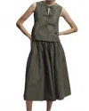 Saint Art Eva Midi Skirt In Olive In Green