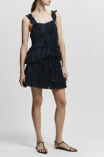 Saint Art Grace Ruched Mini Skirt In Navy In Blue