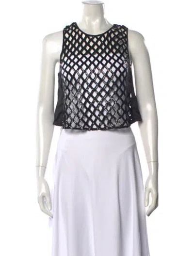 Pre-owned Saint Art Graphic Print Crew Neck Crop Top In White