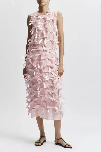 Saint Art Gwen Bow Midi Skirt In Barely Pink