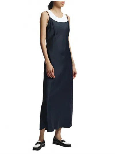 Saint Art Haley Slip Dress In Navy In Black