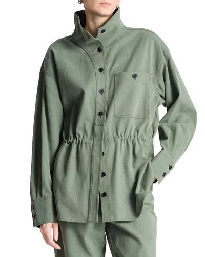 Saint Art Hattie Button Front Shirt Jacket In Green