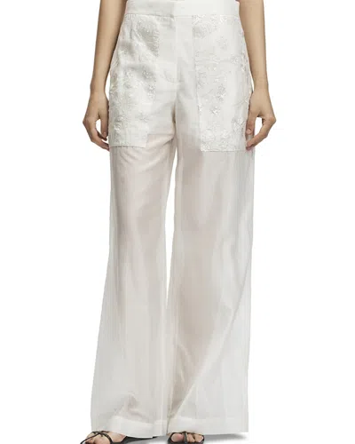 Saint Art Hewes Floral Sequin Pants In White