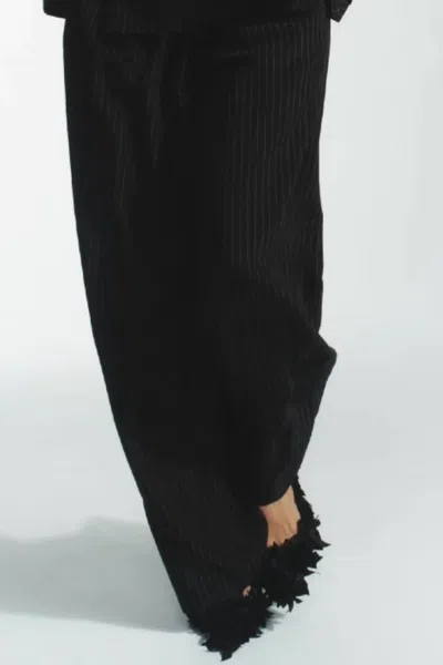 Saint Art Houston Pant In Black Pinstripe