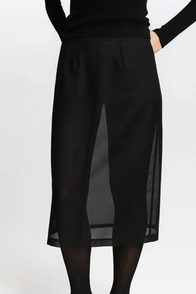 Saint Art Idris Semi Sheer Skirt In Black In Multi