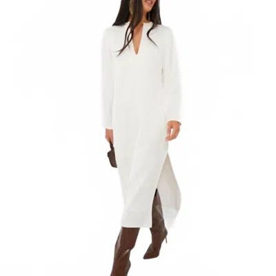Saint Art Isabel Long Sleeve Dress In Ivory In White