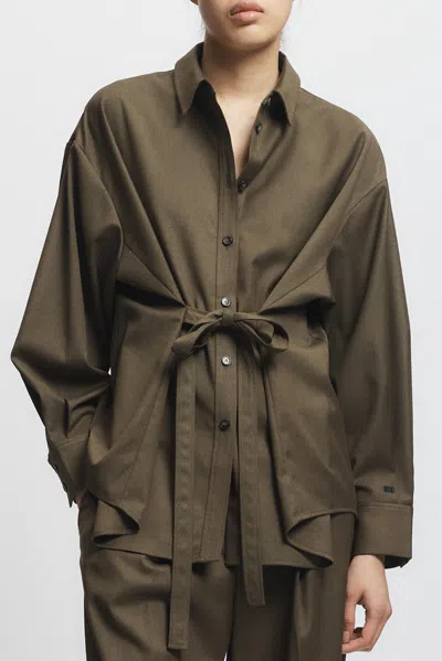 Saint Art Kinn Oversized Shirt In Olive In Green
