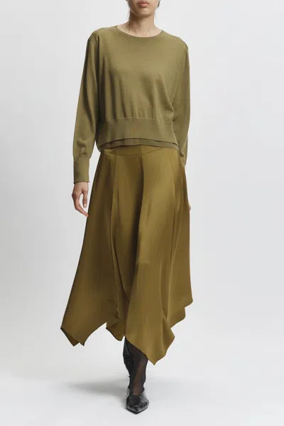Saint Art Landon Panel Skirt In Moss In Green