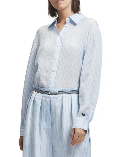 Saint Art Lanette Pinstriped Blouse In Blue