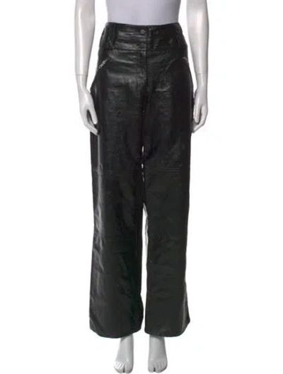 Pre-owned Saint Art Linen Wide Leg Pants In Black