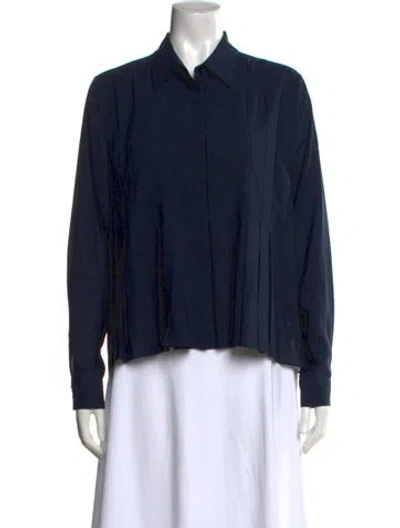 Pre-owned Saint Art Long Sleeve Button-up Top W/ Tags In Blue