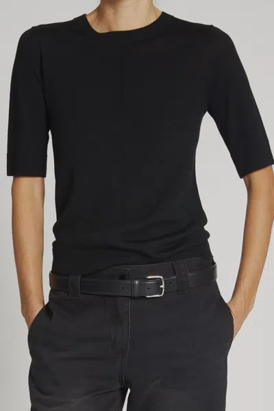 Saint Art Lucia Short Sleeve Sweater In Black