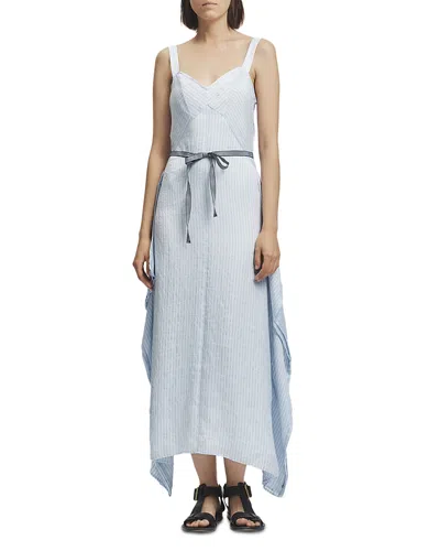 Saint Art Marin Pinstriped Dress In Blue