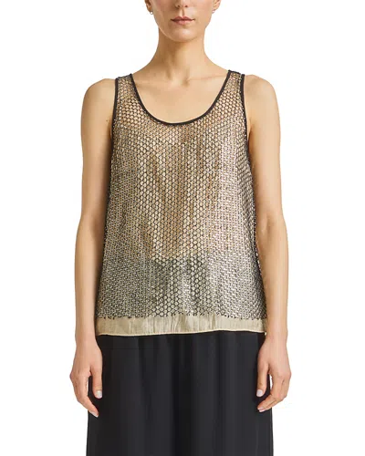 Saint Art Menton Mesh Sequin Top In Gold