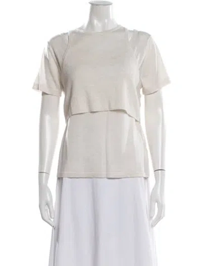 Pre-owned Saint Art Merino Wool Crew Neck Top In Neutrals