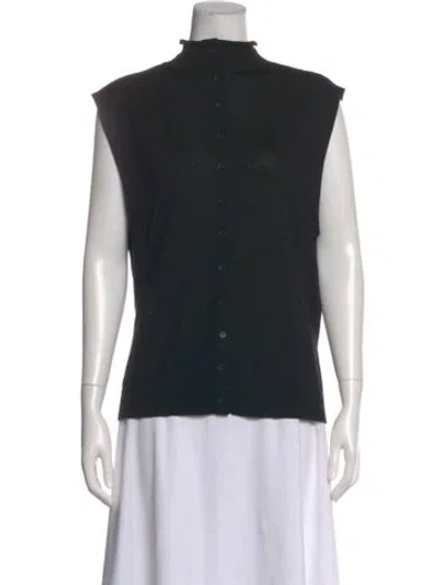 Pre-owned Saint Art Merino Wool Mock Neck Top In Black