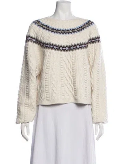 Pre-owned Saint Art Merino Wool Patterned Sweater In Neutral