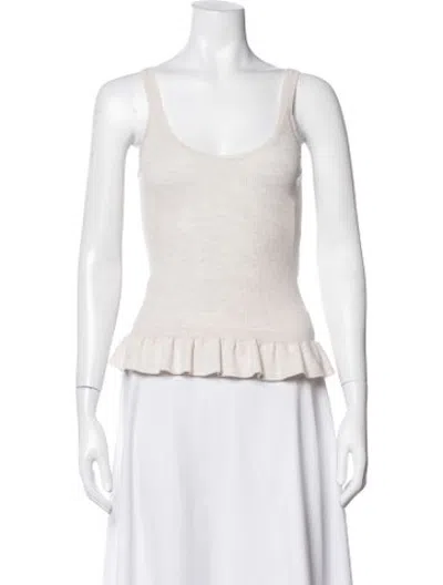 Pre-owned Saint Art Merino Wool Scoop Neck Top In Neutrals
