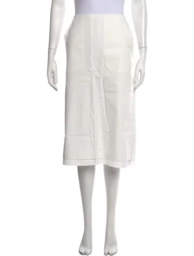 Pre-owned Saint Art Midi Length Skirt In White