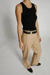 Saint Art Nessa Mid Rise Straight Leg Pants In Khaki