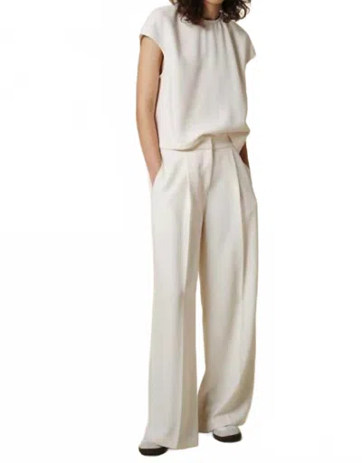 Saint Art Neve Crepe Pant In Ivory In White