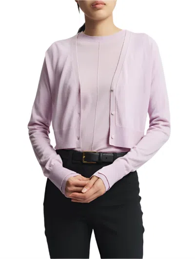 Saint Art Nixon Cropped Cardigan In Lilac