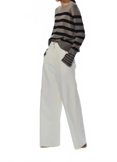Saint Art Odette Striped Knit Sweater In Sage/black In Multi
