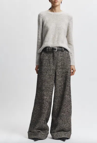 Saint Art Otto Boucle Wide Leg Pants In Grey In Gray