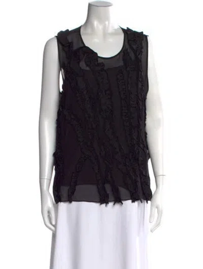 Pre-owned Saint Art Patterned Crew Neck Top W/ Tags In Black